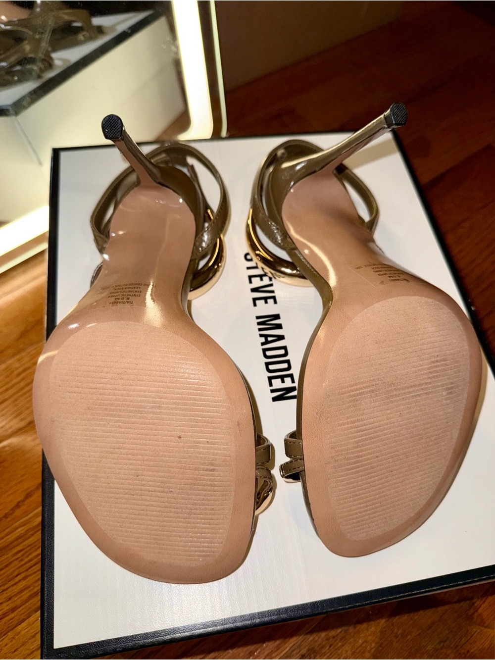 Steve Madden Tia Sandal in Olive - Picture 5 of 5